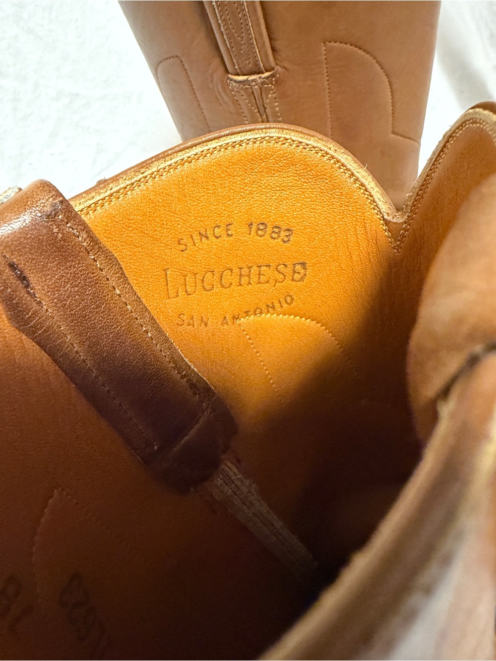 Lucchese San Antonio women's Brown Leather Cowboy Boots crafted in 1981 size 7B - Picture 2 of 8